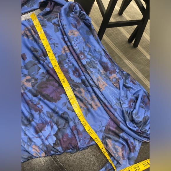 NWT Anthropologie Maeve Aleda Blue Floral Off-Shoulder Top Size L - Picture 6 of 6